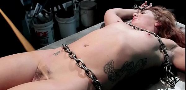  Chained slave fisted and toyed